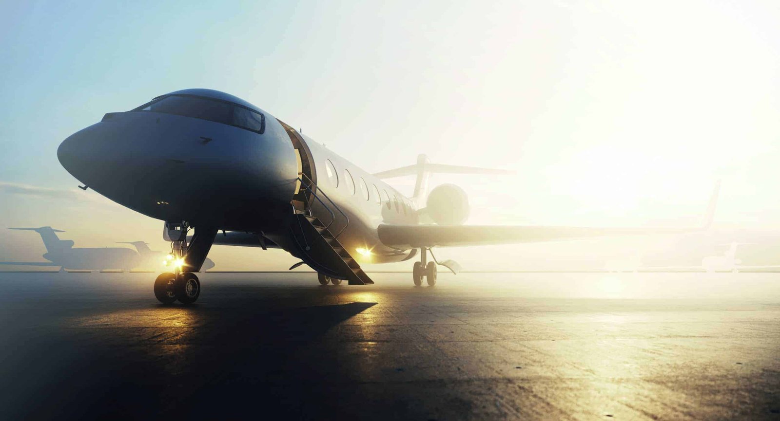 A private jet, under the radar, is parked on the tarmac.