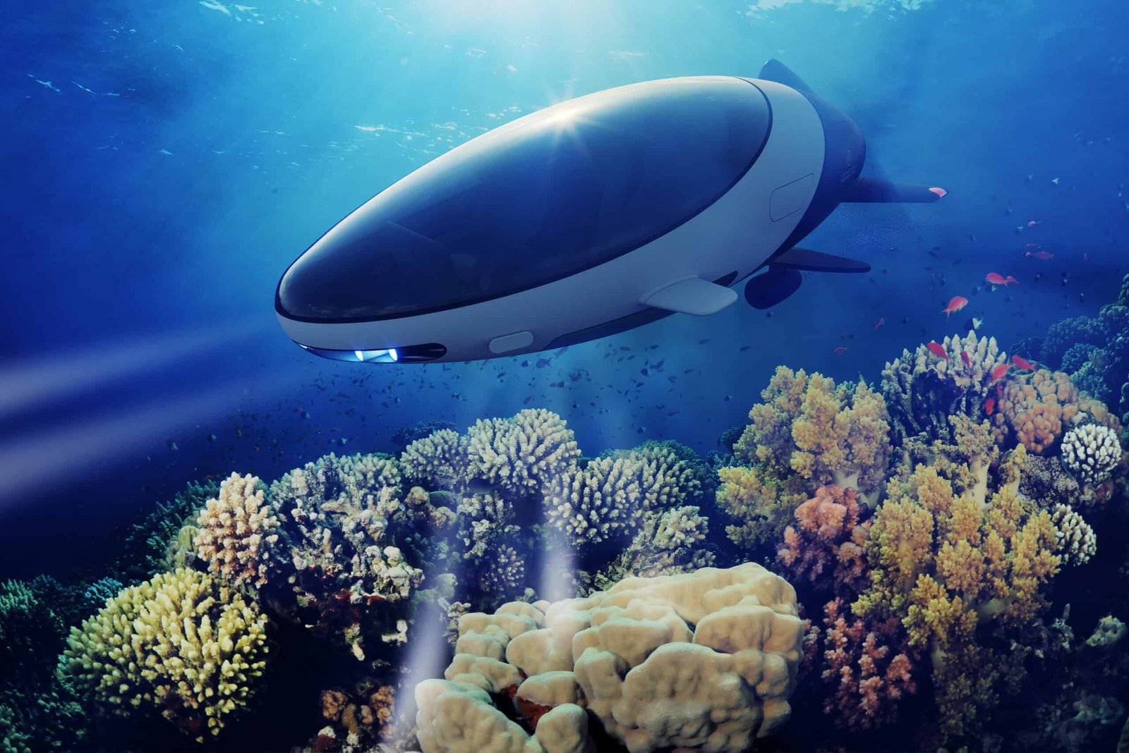 A submarine is exploring the important coral reefs amidst a sea change in the ocean.